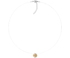 Diamond Sky Jewelry (Išskirtinis) Nematomasis sidabrinis pakabukas (Fancy Champagne) su Swarovski Zirconia Pure Brilliance kristalu