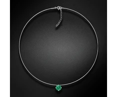 Diamond Sky Jewelry (Išskirtinis) Nematomasis sidabrinis pakabukas (Žalias) su Swarovski Zirconia Pure Brilliance kristalu