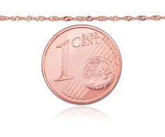 Diamond Sky Jewelry Itališka raudono aukso grandinėlė „Singapore VI“