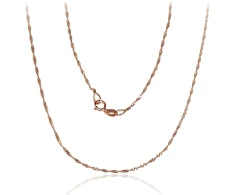 Diamond Sky Jewelry Itališka raudono aukso grandinėlė „Singapore VI“