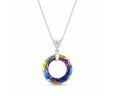 Diamond Sky Jewelry Kaklo papuošalas moterims DiamondSky „Cosmic Ring (Volcano)“ su Swarovski kristalais