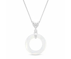 Diamond Sky Jewelry Kaklo papuošalas moterims DiamondSky „Cosmic Ring (Baltas Opal)“ su Swarovski kristalais