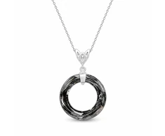 Diamond Sky Jewelry Kaklo papuošalas moterims DiamondSky „Cosmic Ring (Sidabrinis Night)“ su Swarovski kristalais