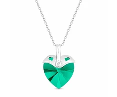 Diamond Sky Jewelry Kaklo papuošalas moterims DiamondSky „Cupid (Emerald)“ su Swarovski kristalais
