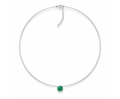 Diamond Sky Jewelry Nematomas sidabrinis pakabukas „Invisible (Žalias)“ su Swarovski® kristalu
