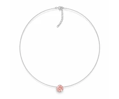 Diamond Sky Jewelry Nematomas sidabrinis pakabukas „Invisible (Fancy Morganite)“ su Swarovski® kristalu