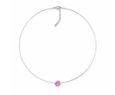 Diamond Sky Jewelry Nematomas sidabrinis pakabukas „Invisible (Rubellite)“ su Swarovski® kristalu