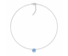 Diamond Sky Jewelry Nematomas sidabrinis pakabukas „Invisible (Arctic Mėlyna)“ su Swarovski® kristalu