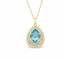 Diamond Sky Jewelry Pakabukas „Jasmine (Aquamarine)“ su Swarovski® kristalais