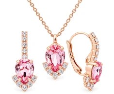 Diamond Sky Jewelry Papuošalų rinkinys moterims „Leonora II (Light Rose)“ su Preciosa® kristalais