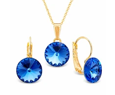 Diamond Sky Jewelry Papuošalų rinkinys moterims „Clarice II (Sapphire)“ su Swarovski® kristalais