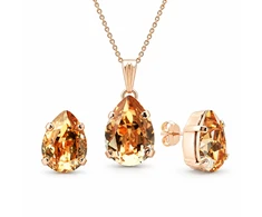 Diamond Sky Jewelry Papuošalų rinkinys moterims „Venus II (Golden Shadow)“ su Swarovski® kristalais