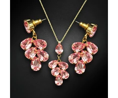 Diamond Sky Jewelry Papuošalų rinkinys moterims „Amber II (Light Rose)“ su Preciosa® kristalais