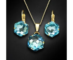 Diamond Sky Jewelry Papuošalų rinkinys moterims „Fantasy (Aquamarine)“ su Swarovski® kristalais