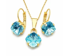 Diamond Sky Jewelry Papuošalų rinkinys moterims „Mystic (Aquamarine)“ su Swarovski® kristalais