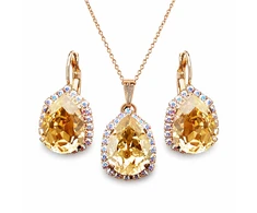 Diamond Sky Jewelry Papuošalų rinkinys moterims „Celestial Drop III (Golden Shadow)“ su Swarovski® kristalais