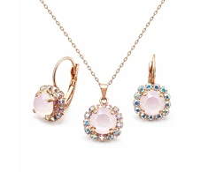 Diamond Sky Jewelry Papuošalų rinkinys moterims „Glory II (Powder Rose)“ su Swarovski® kristalais