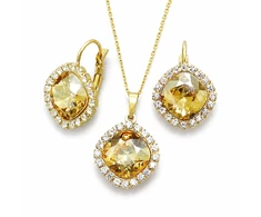 Diamond Sky Jewelry Papuošalų rinkinys moterims „Glare III (Golden Shadow)“ su Swarovski® kristalais