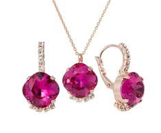 Diamond Sky Jewelry Papuošalų rinkinys moterims „Crete (Fuchsia)“ su Preciosa® kristalais