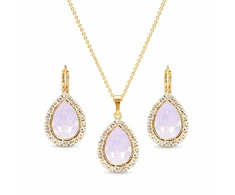 Diamond Sky Jewelry Papuošalų rinkinys moterims „Celestial Drop (Rose Vanduo Opal)“ su Swarovski® kristalais