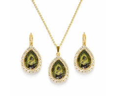 Diamond Sky Jewelry Papuošalų rinkinys moterims „Celestial Drop (Gold Patina)“ su Swarovski® kristalais