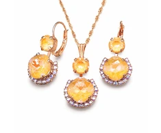 Diamond Sky Jewelry Papuošalų rinkinys moterims „Clarice VI (Peach DeLite)“ su Swarovski® kristalais