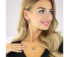 Diamond Sky Jewelry Papuošalų rinkinys moterims „Glare V (Sidabrinis Night)“ su Swarovski® kristalais
