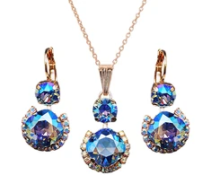 Diamond Sky Jewelry Papuošalų rinkinys moterims „Clarice VI (Light Sapphire Shimmer)“ su Swarovski® kristalais