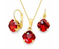 Diamond Sky Jewelry Papuošalų rinkinys moterims „Mystic (Scarlet)“ su Swarovski® kristalais