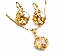 Diamond Sky Jewelry Papuošalų rinkinys moterims „Glare IV (Golden Shadow)“ su Swarovski® kristalais