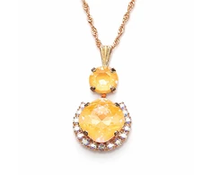 Diamond Sky Jewelry Papuošalų rinkinys moterims „Clarice VI (Peach DeLite)“ su Swarovski® kristalais