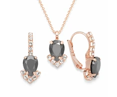 Diamond Sky Jewelry Papuošalų rinkinys moterims „Leonora II (Jet Hematite)“ su Preciosa® kristalais