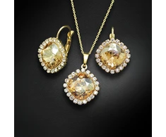 Diamond Sky Jewelry Papuošalų rinkinys moterims „Glare III (Golden Shadow)“ su Swarovski® kristalais