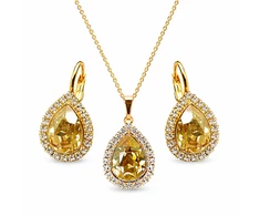 Diamond Sky Jewelry Papuošalų rinkinys moterims „Celestial Drop (Golden Shadow)“ su Swarovski® kristalais