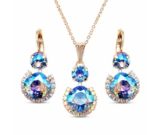 Diamond Sky Jewelry Papuošalų rinkinys moterims „Clarice VI (Light Sapphire Shimmer)“ su Swarovski® kristalais
