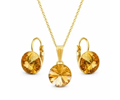 Diamond Sky Jewelry Papuošalų rinkinys moterims „Clarice II (Golden Shadow)“ su Swarovski® kristalais