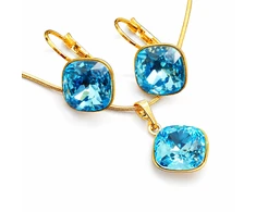 Diamond Sky Jewelry Papuošalų rinkinys moterims „Glare IV (Aqua G)“ su Swarovski® kristalais