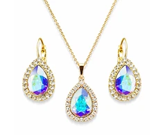 Diamond Sky Jewelry Papuošalų rinkinys moterims „Celestial Drop (Aurora Borealis)“ su Swarovski® kristalais