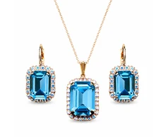 Diamond Sky Jewelry Papuošalų rinkinys moterims „Lourdes (Aquamarine)“ su Swarovski® kristalais