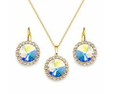 Diamond Sky Jewelry Papuošalų rinkinys moterims „Clarice (Aurora Borealis)“ su Swarovski® kristalais