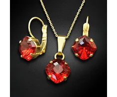 Diamond Sky Jewelry Papuošalų rinkinys moterims „Mystic (Scarlet)“ su Swarovski® kristalais