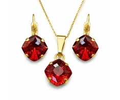 Diamond Sky Jewelry Papuošalų rinkinys moterims „Mystic (Scarlet)“ su Swarovski® kristalais