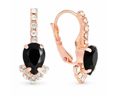 Diamond Sky Jewelry Papuošalų rinkinys moterims „Leonora II (Jet)“ su Preciosa® kristalais