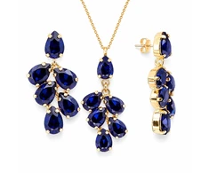 Diamond Sky Jewelry Papuošalų rinkinys moterims „Amber II (Dark Indigo)“ su Preciosa® kristalais