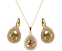 Diamond Sky Jewelry Papuošalų rinkinys moterims „Celestial Drop (Golden Shadow)“ su Swarovski® kristalais