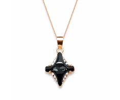 Diamond Sky Jewelry Papuošalų rinkinys moterims „Crystal Rhombus II (Graphite Lite Chrome)“ su Swarovski® kristalais