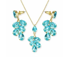 Diamond Sky Jewelry Papuošalų rinkinys moterims „Amber II (Aqua Bohemica)“ su Preciosa® kristalais