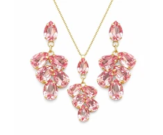 Diamond Sky Jewelry Papuošalų rinkinys moterims „Amber II (Light Rose)“ su Preciosa® kristalais