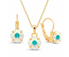 Diamond Sky Jewelry Papuošalų rinkinys moterims „Magical Square (Aurora Borealis)“ su Swarovski® kristalais