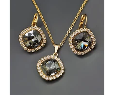Diamond Sky Jewelry Papuošalų rinkinys moterims „Glare III (Sidabrinis Night)“ su Swarovski® kristalais
